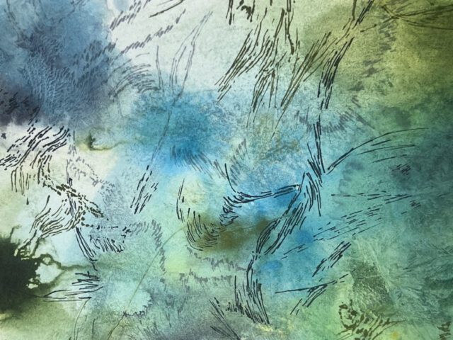 frozen paper - wind /Detail tuschezeichnung