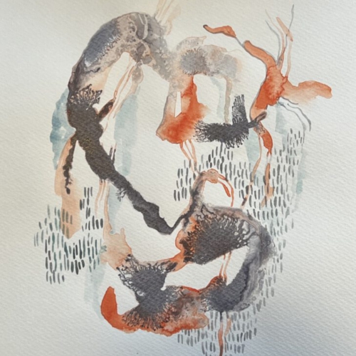 GEDANKENGEWÄCHS.24 Tuschezeichnung 20x30cm 2026 (verkauft) tuschezeichnung