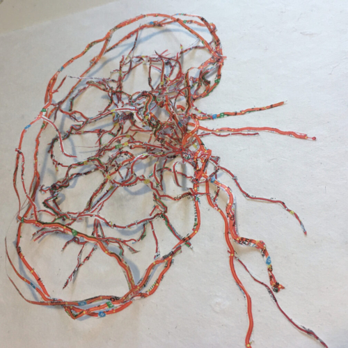NIERE, 2022, Papierschnitt aus Landkarten, 20x30cm,